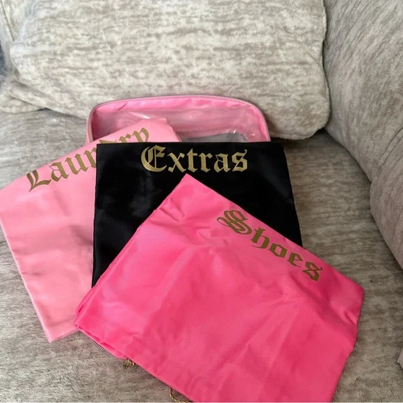Juicy Couture Pink Packing Cube With 3 Drawstring Bags - Picture 2 of 2